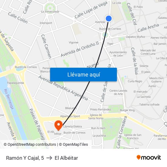 Ramón Y Cajal, 5 to El Albéitar map