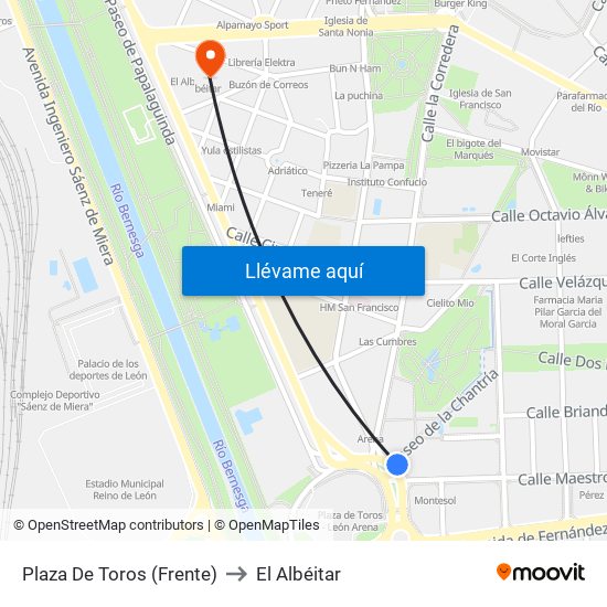Plaza De Toros (Frente) to El Albéitar map