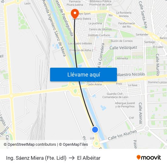 Ing. Sáenz Miera (Fte. Lidl) to El Albéitar map