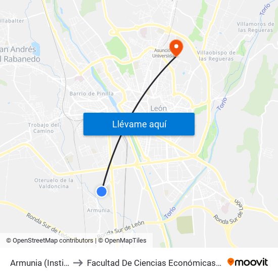 Armunia (Instituto Fp) to Facultad De Ciencias Económicas Y Empresariales map