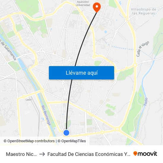 Maestro Nicolás, 8 to Facultad De Ciencias Económicas Y Empresariales map