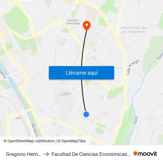 Gregorio Hernández, 4 to Facultad De Ciencias Económicas Y Empresariales map