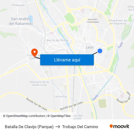 Batalla De Clavijo (Parque) to Trobajo Del Camino map