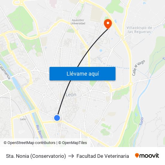 Sta. Nonia (Conservatorio) to Facultad De Veterinaria map