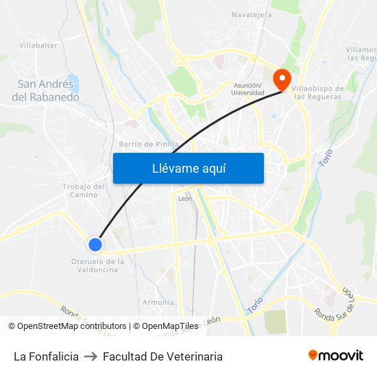 La Fonfalicia to Facultad De Veterinaria map