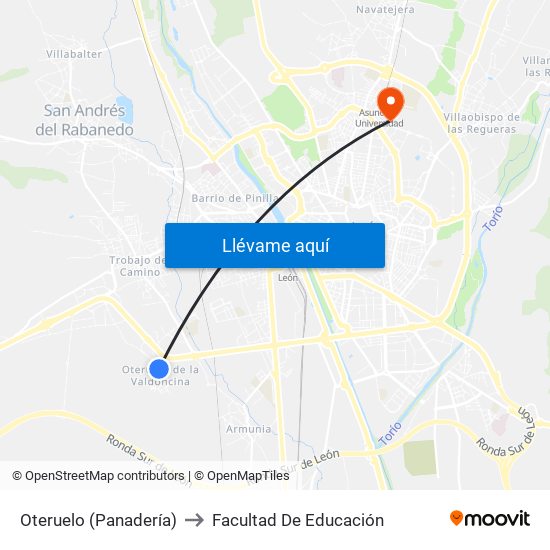 Oteruelo (Panadería) to Facultad De Educación map