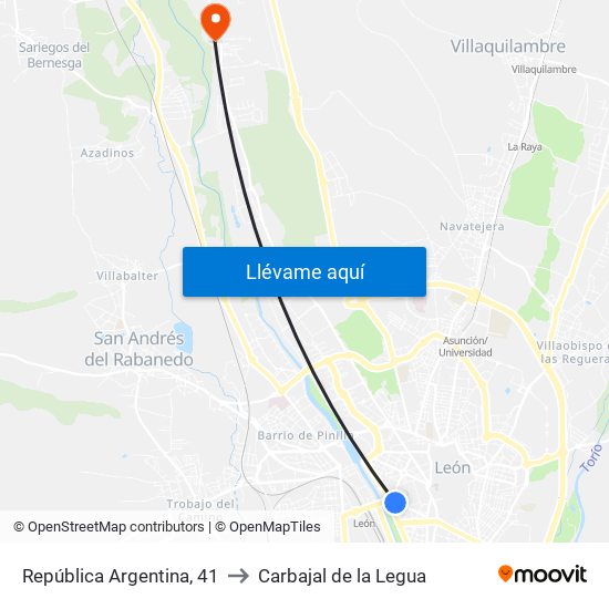 República Argentina, 41 to Carbajal de la Legua map