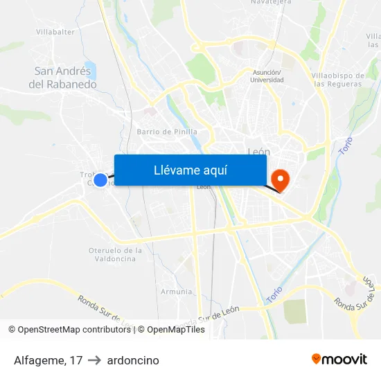 Alfageme, 17 to ardoncino map