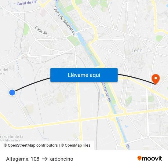 Alfageme, 108 to ardoncino map