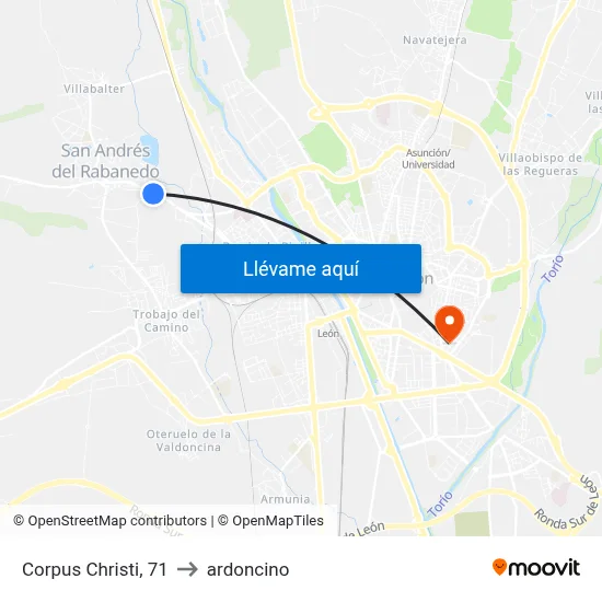 Corpus Christi, 71 to ardoncino map