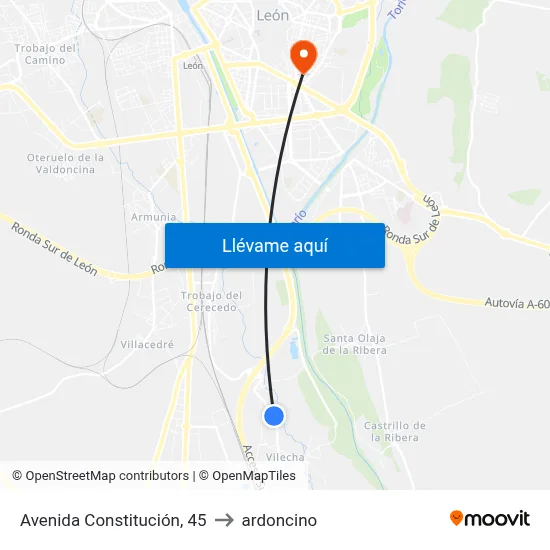 Avenida Constitución, 45 to ardoncino map