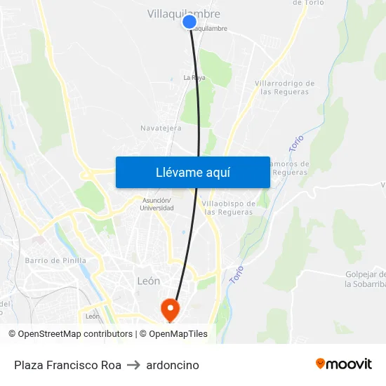 Plaza Francisco Roa to ardoncino map