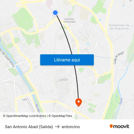 San Antonio Abad (Salida) to ardoncino map