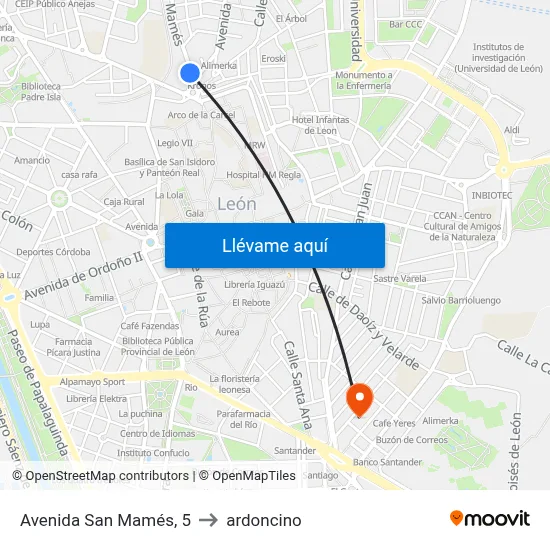 Avenida San Mamés, 5 to ardoncino map