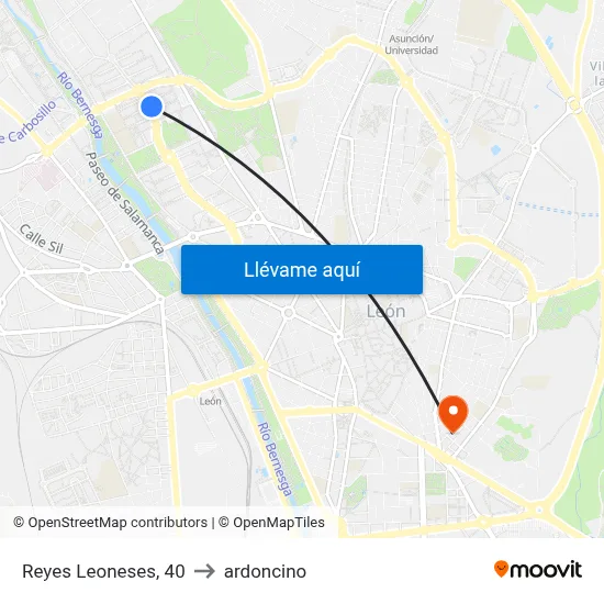 Reyes Leoneses, 40 to ardoncino map