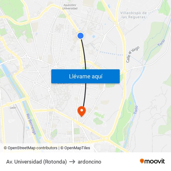 Av. Universidad (Rotonda) to ardoncino map