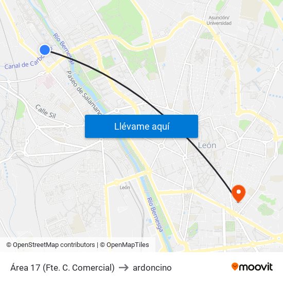 Área 17 (Fte. C. Comercial) to ardoncino map