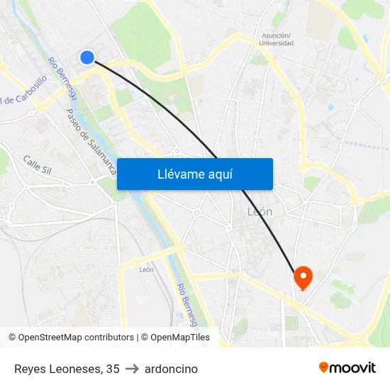 Reyes Leoneses, 35 to ardoncino map