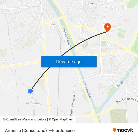 Armunia (Consultorio) to ardoncino map