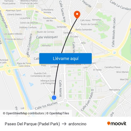 Paseo Del Parque (Padel Park) to ardoncino map