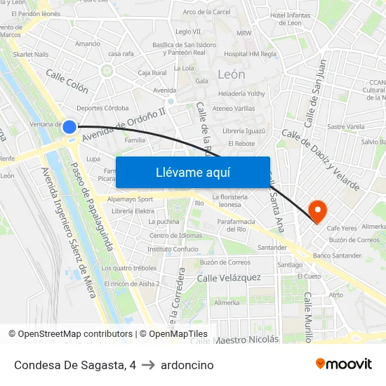 Condesa De Sagasta, 4 to ardoncino map