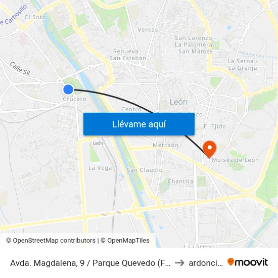 Avda. Magdalena, 9 / Parque Quevedo (Frente) to ardoncino map