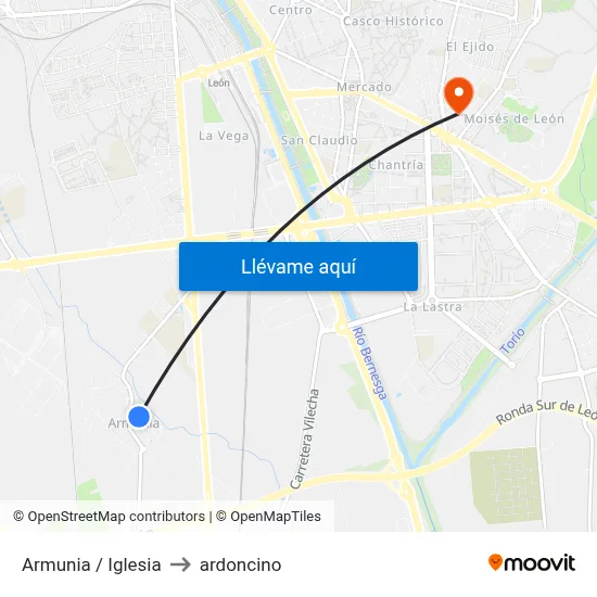 Armunia / Iglesia to ardoncino map