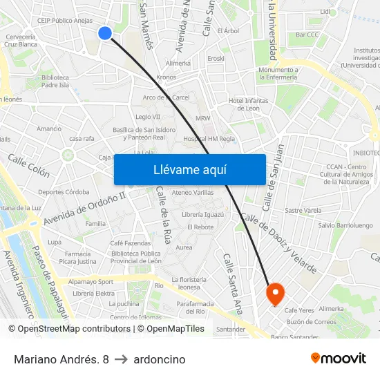 Mariano Andrés. 8 to ardoncino map
