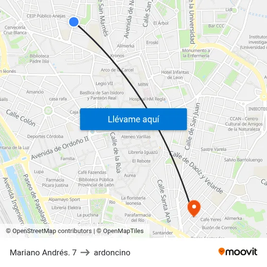 Mariano Andrés. 7 to ardoncino map