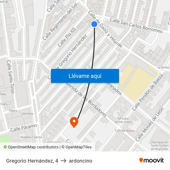 Gregorio Hernández, 4 to ardoncino map