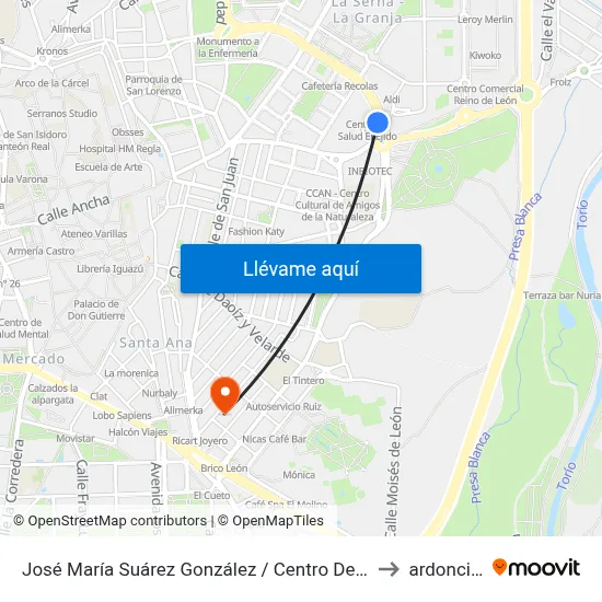 José María Suárez González / Centro De Salud to ardoncino map