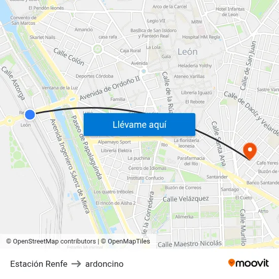 Estación Renfe to ardoncino map
