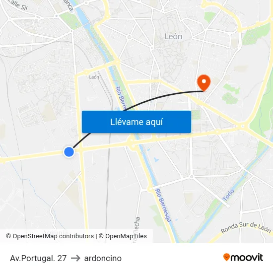 Av.Portugal. 27 to ardoncino map