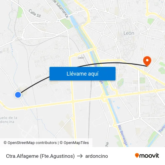 Ctra.Alfageme (Fte.Agustinos) to ardoncino map