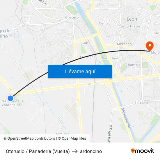 Oteruelo / Panadería (Vuelta) to ardoncino map
