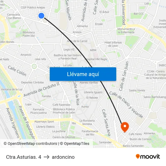Ctra.Asturias. 4 to ardoncino map