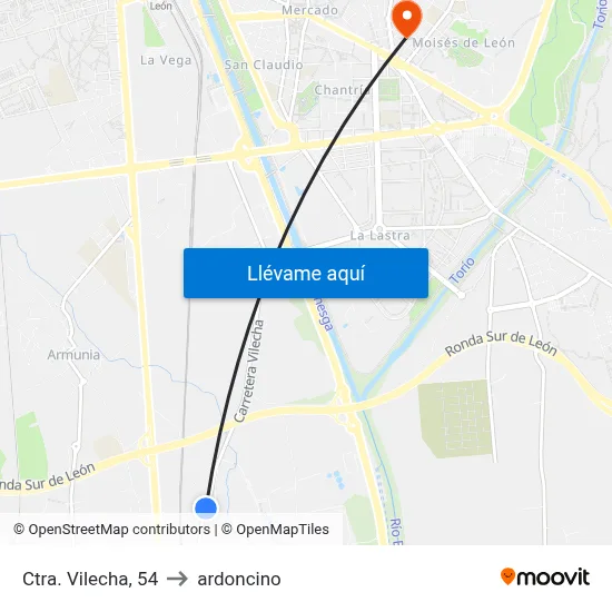 Ctra. Vilecha, 54 to ardoncino map