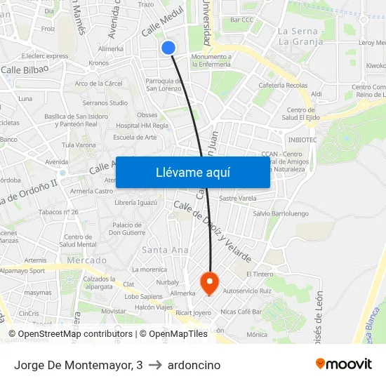 Jorge De Montemayor, 3 to ardoncino map