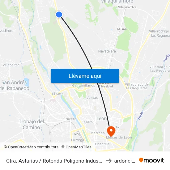 Ctra. Asturias / Rotonda Polígono Industrial to ardoncino map