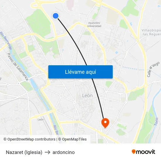 Nazaret (Iglesia) to ardoncino map