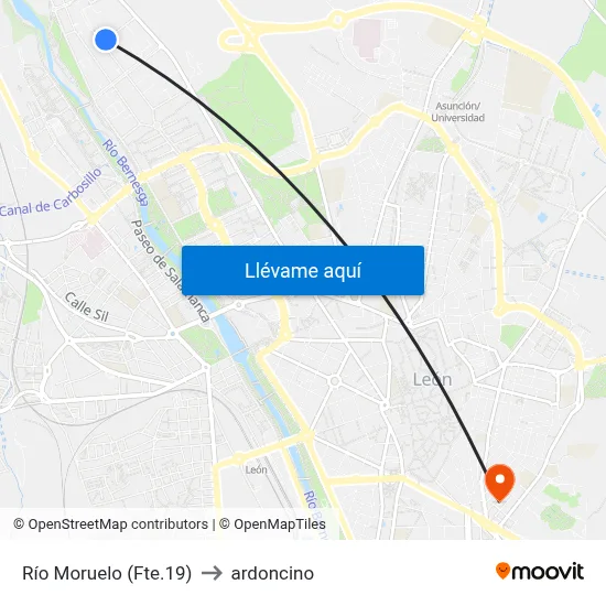 Río Moruelo (Fte.19) to ardoncino map