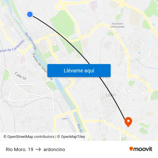 Río Moro. 19 to ardoncino map