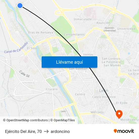 Ejército Del Aire, 70 to ardoncino map