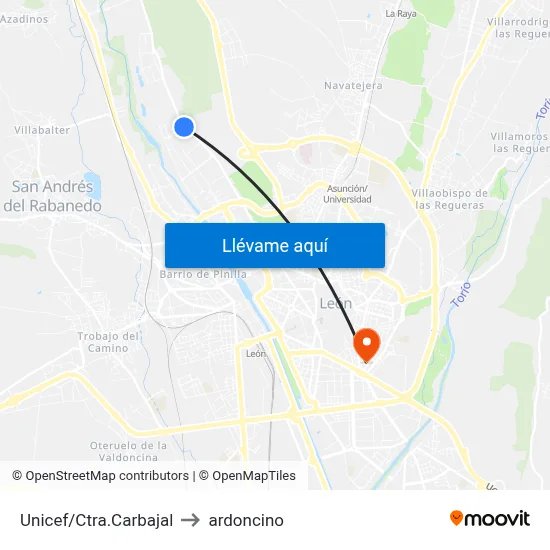 Unicef/Ctra.Carbajal to ardoncino map