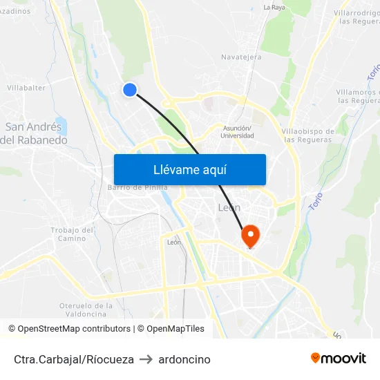 Ctra.Carbajal/Ríocueza to ardoncino map