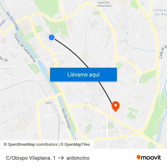 C/Obispo Vilaplana. 1 to ardoncino map