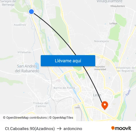 Ct.Caboalles.90(Azadinos) to ardoncino map