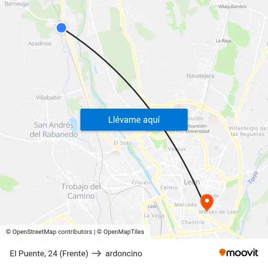 El Puente, 24 (Frente) to ardoncino map
