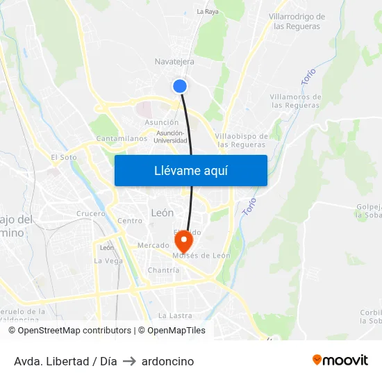 Avda. Libertad / Día to ardoncino map