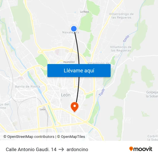 Calle Antonio Gaudi. 14 to ardoncino map